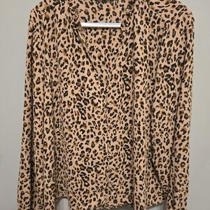 J. Crew Factory Leopard Print Blouse - Tan and Black